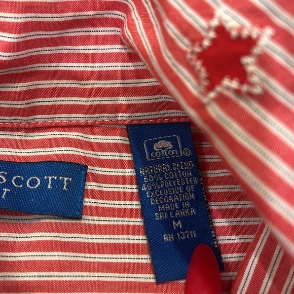 VINTAGE Karen Scott Red STRIPE Short Sleeve STARS Button Down FLAG embroidered - Picture 6 of 10